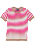 SKYLAR knit top Pink and Khaki - Lesley Evers - knit - knitwear - Shop