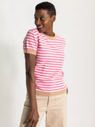 SKYLAR knit top Pink and Khaki - Lesley Evers - knit - knitwear - Shop