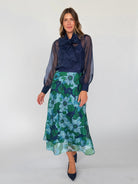 SOPHIE skirt Wild Bloom Navy - Lesley Evers-Bottoms-Shop-Shop/All Products