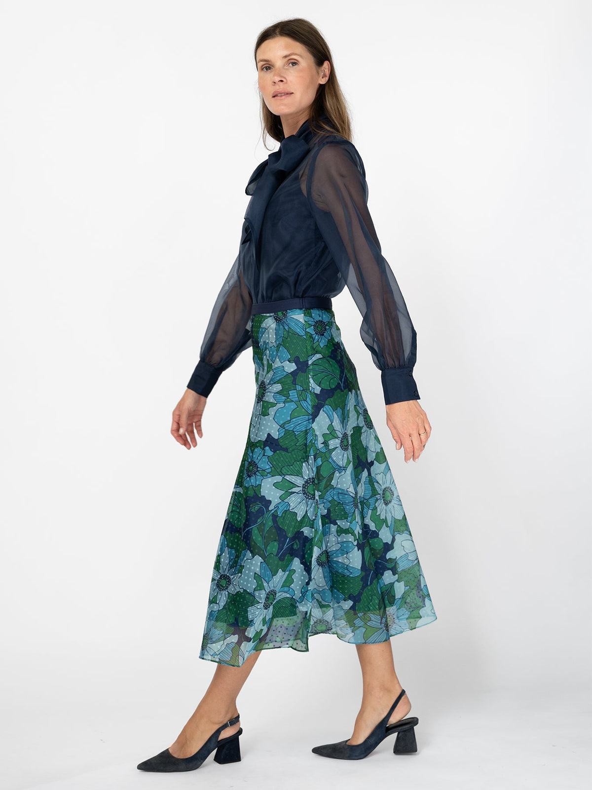 SOPHIE skirt Wild Bloom Navy - Lesley Evers-Bottoms-Shop-Shop/All Products