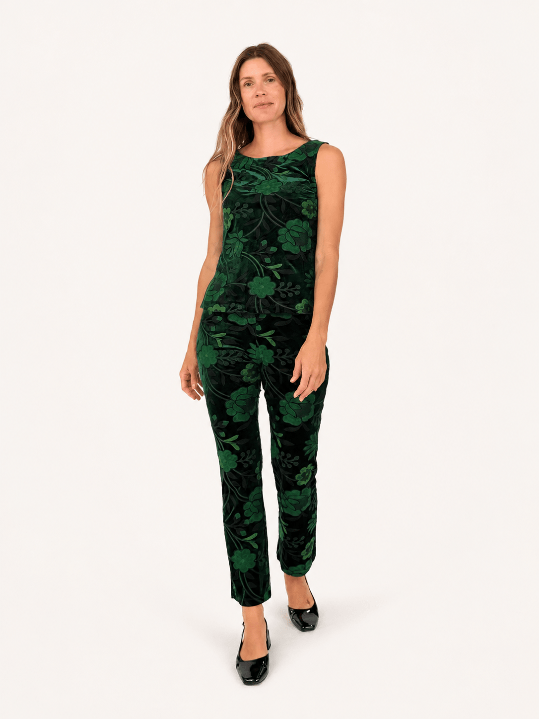 STELLA top Embroidered Velvet Green - Lesley Evers-Best Seller-new-New Arrivals