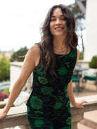 STELLA top Embroidered Velvet Green - Lesley Evers-Best Seller-new-New Arrivals