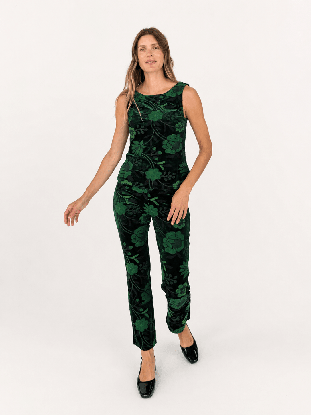 STELLA top Embroidered Velvet Green - Lesley Evers-Best Seller-new-New Arrivals