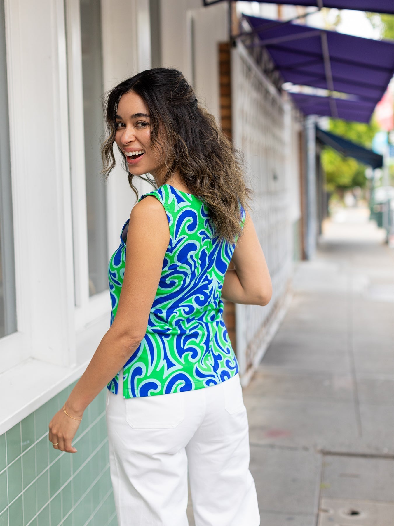 STELLA top Filigree Blue – Lesley Evers
