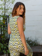 STELLA top Geo Shell Olive and Navy - Lesley Evers - Best Seller - jubilee - New Arrivals