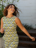 STELLA top Geo Shell Olive and Navy - Lesley Evers - Best Seller - jubilee - New Arrivals