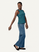 STELLA top Polka Dots Navy and Green - Lesley Evers-Best Seller-jubilee-new