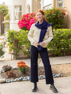 STEVIE scarf Navy - Lesley Evers - Accessories - scallop - scallops