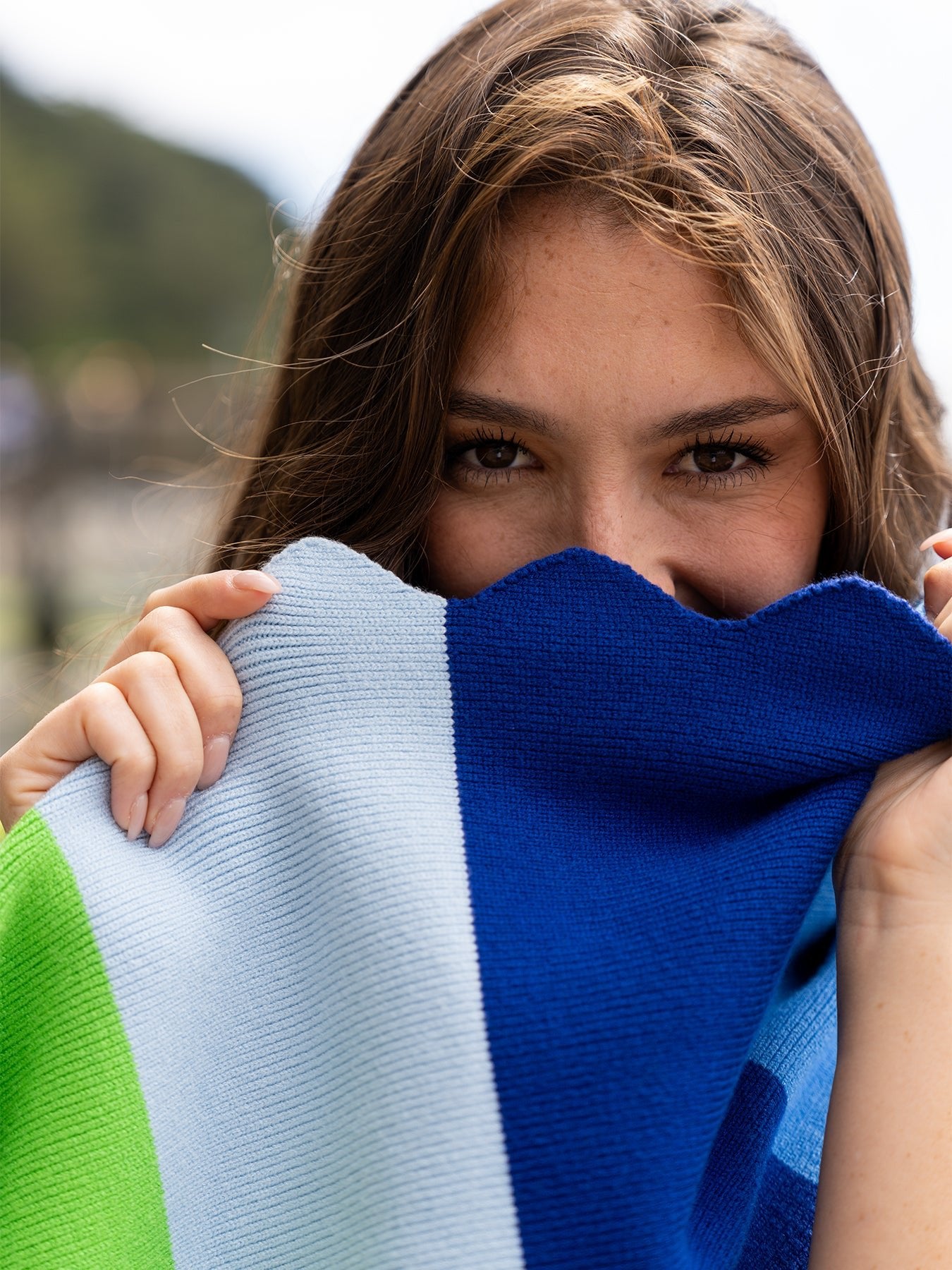 STEVIE scarf Seabreeze Stripe - Lesley Evers - Accessories - scallop - scallops