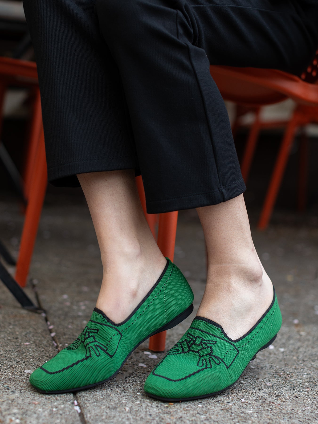 TASSEL LOAFER Green - Lesley Evers - knit shoe - loafer - shoe