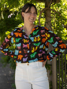 TERESA blouse Butterflies and Moths Brown - Lesley Evers - Best Seller - Shop - Shop/All Products