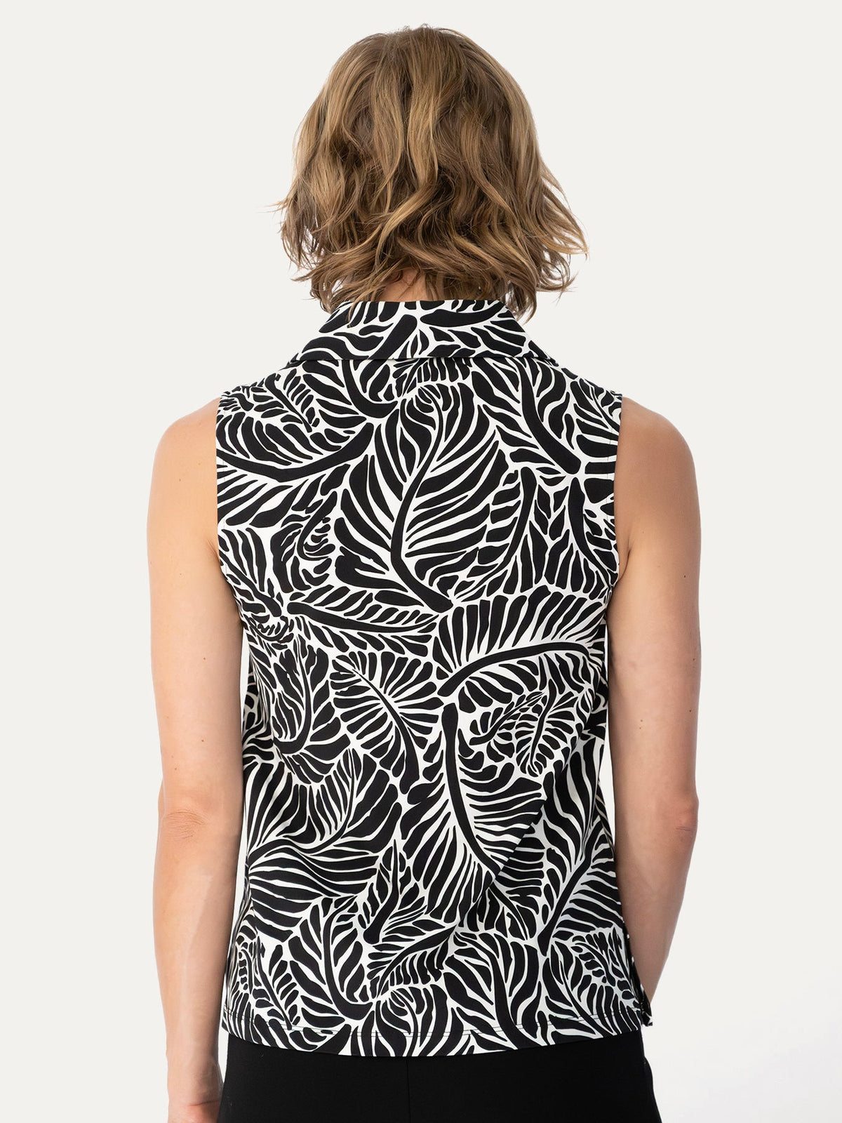 TESSA top Frond Black - Lesley Evers-Button Top-clothing-colorful