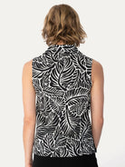 TESSA top Frond Black - Lesley Evers-Button Top-clothing-colorful