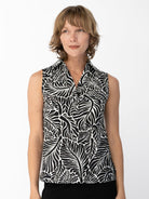 TESSA top Frond Black - Lesley Evers-Button Top-clothing-colorful