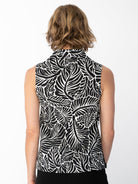 TESSA top Frond Black - Lesley Evers-Button Top-clothing-colorful