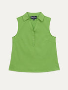 TESSA top Green - Lesley Evers-Button Top-clothing-colorful