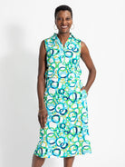 TESSA top Loops Blue - Lesley Evers - Button Top - clothing - colorful