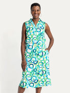 TESSA top Loops Blue - Lesley Evers-Button Top-clothing-colorful