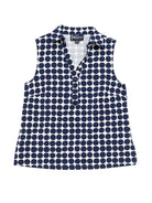 TESSA top Navy Dots - Lesley Evers - Button Top - clothing - colorful