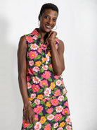 TESSA top Secret Garden Pink - Lesley Evers - Button Top - clothing - colorful