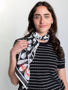 THEA scarf Fern - Lesley Evers - Accessories - black and white fern - black fern