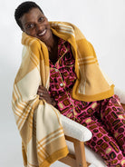 THROW BLANKET Butterscotch Plaid - Lesley Evers - Bedding - Blanket - gifts under $150