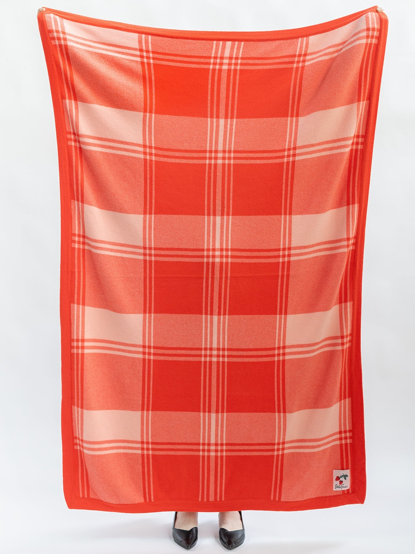 THROW BLANKET Strawberry Plaid - Lesley Evers - Blanket - gifts under $150 - home
