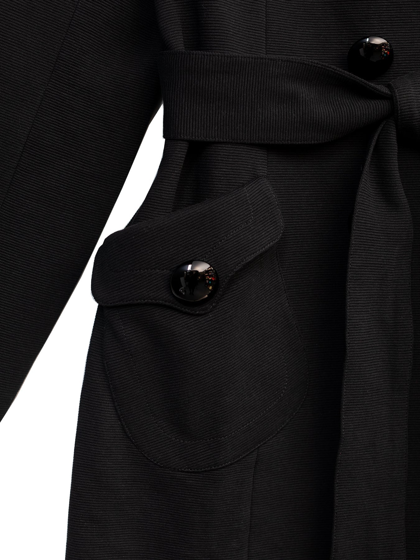 TIERNEY coat Black Ottoman - Lesley Evers - coat - duster - lined coat