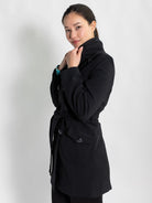 TIERNEY coat Black Ottoman - Lesley Evers - coat - duster - lined coat