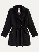 TIERNEY coat Black Ottoman - Lesley Evers-coat-duster-lined coat