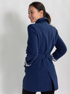 TIERNEY coat Navy Ottoman - Lesley Evers - coat - duster - faux leather