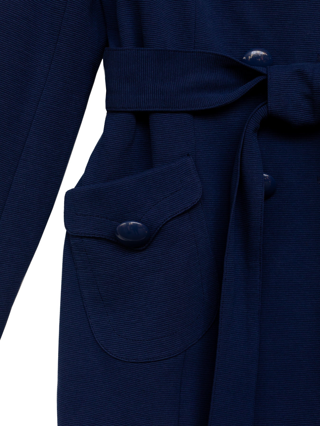 TIERNEY coat Navy Ottoman - Lesley Evers - coat - duster - faux leather