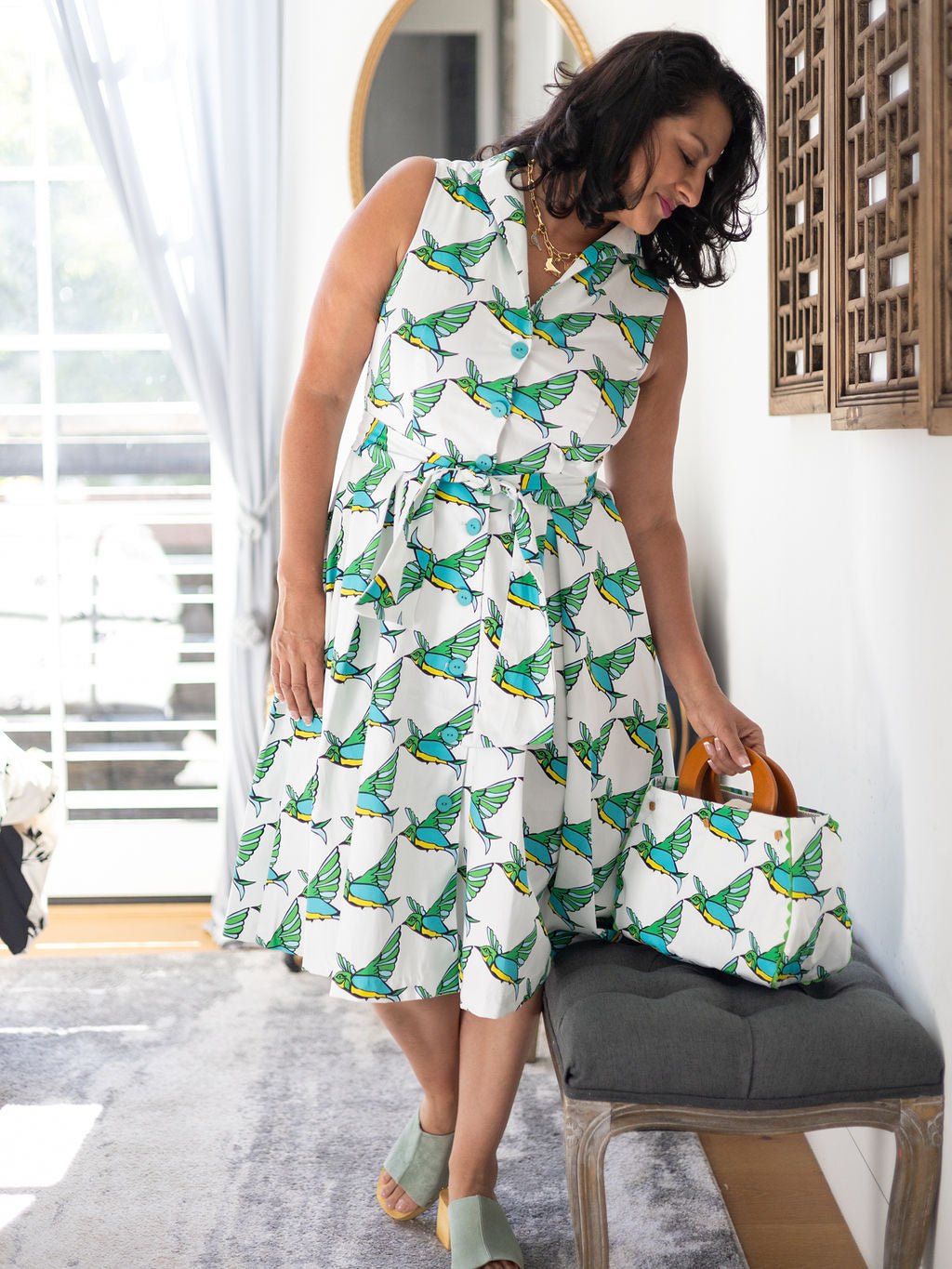 TILDA dress Geo Birds - Lesley Evers - birds and butterflies - Dress - Shop