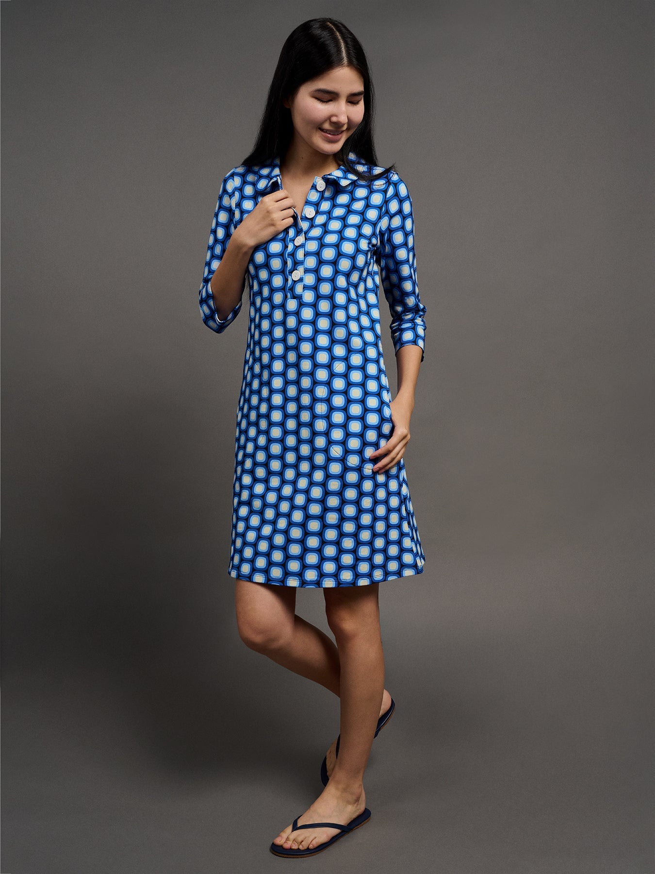 TIPPI dress Dots Blue - Lesley Evers - Dress - new - Shop