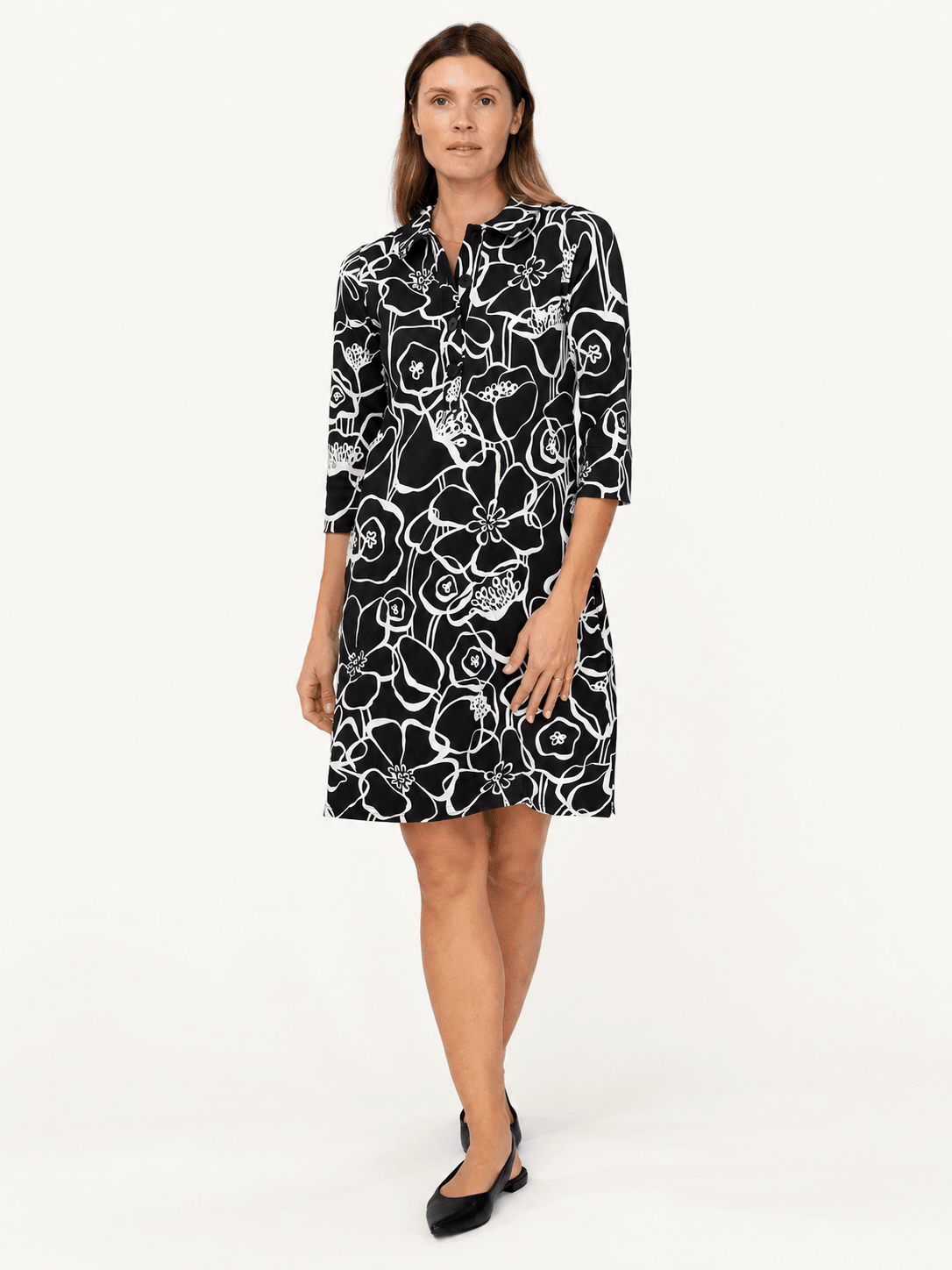 TIPPI dress Full Bloom Black and White - Lesley Evers-Dress-new-Shop