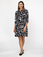 TIPPI dress Full Bloom Black and White - Lesley Evers-Dress-new-Shop