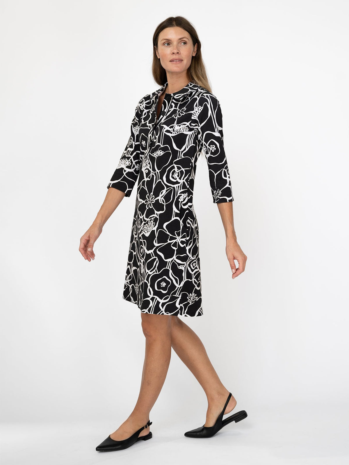 TIPPI dress Full Bloom Black and White - Lesley Evers-Dress-new-Shop