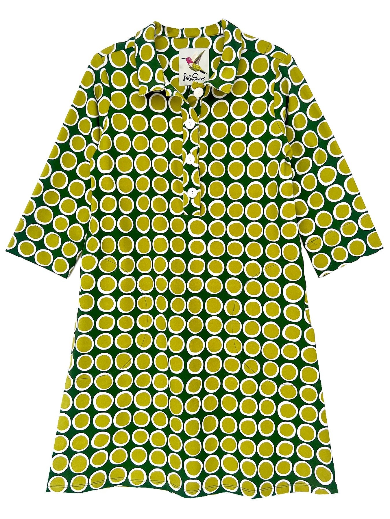 TIPPI dress Green Dots - Lesley Evers - Dress - jubilee - jubilee multi