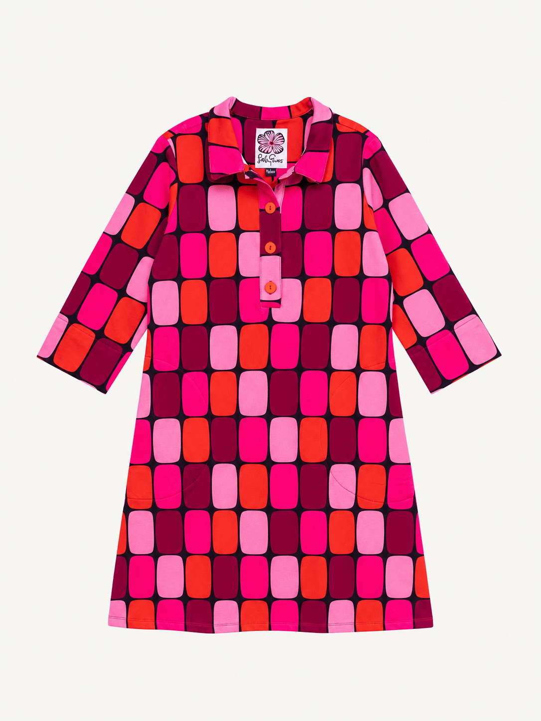 TIPPI dress Palm Springs Red - Lesley Evers-Dress-jubilee-jubilee multi
