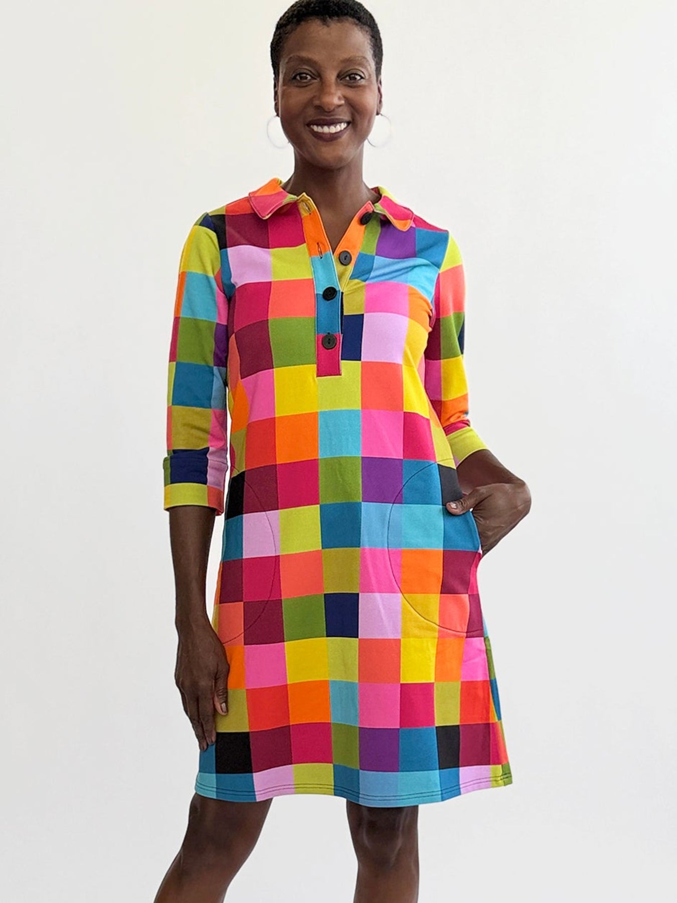 TIPPI dress Plaid Multi - Lesley Evers-Dress-new-Shop