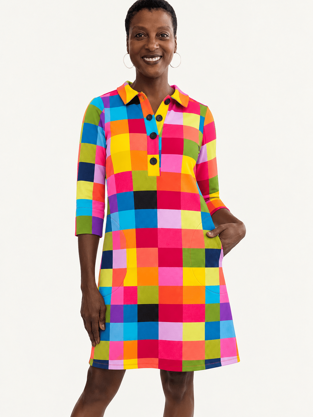 TIPPI dress Plaid Multi - Lesley Evers-Dress-new-Shop