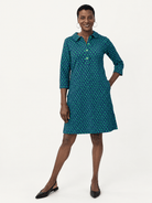 TIPPI dress Polka Dots Navy and Green - Lesley Evers-Dress-new-Shop