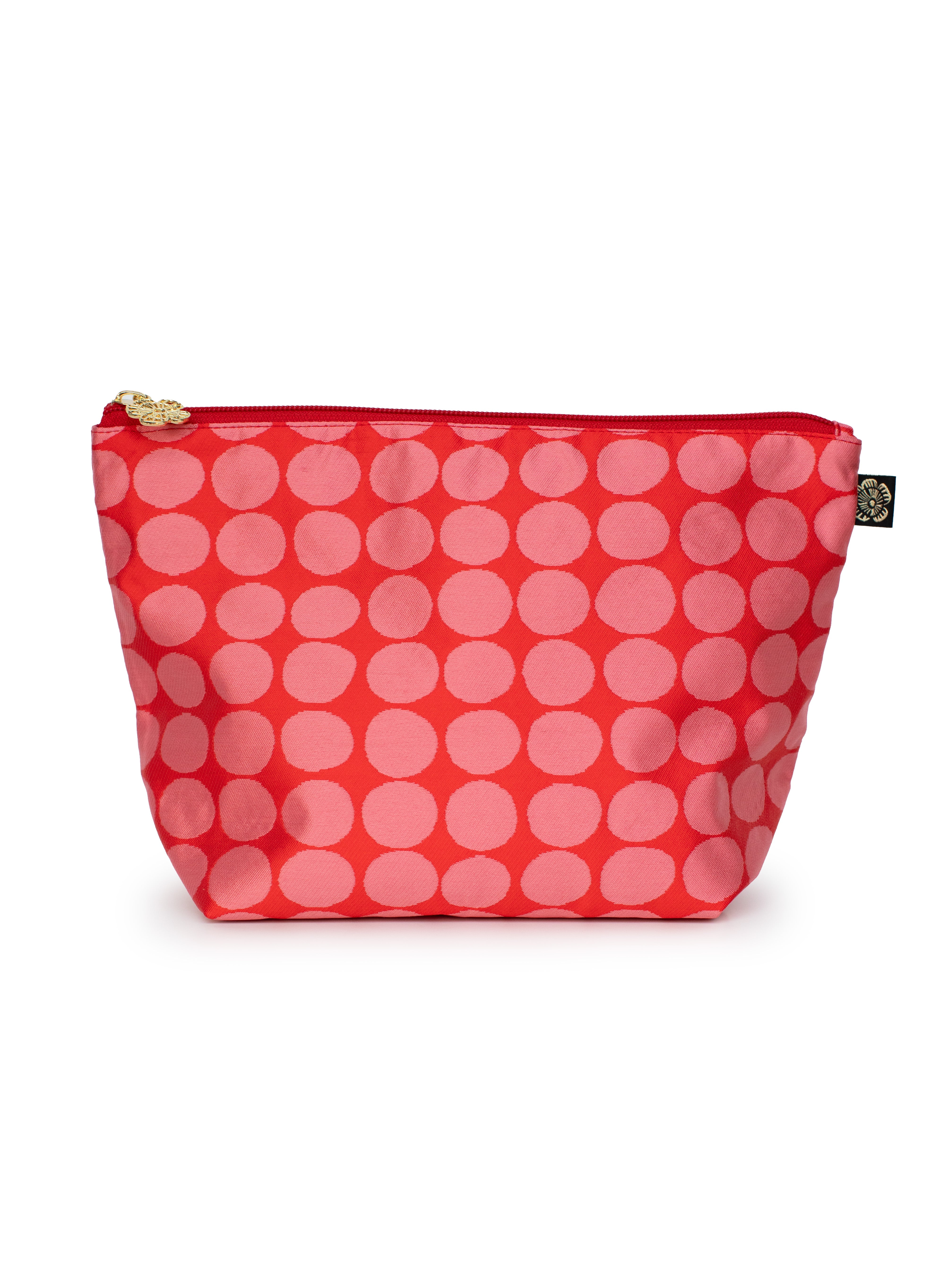 Toiletry Pouch jacquard Dots Pink and Red - Lesley Evers - Accessories - Bonnie cover - garden party