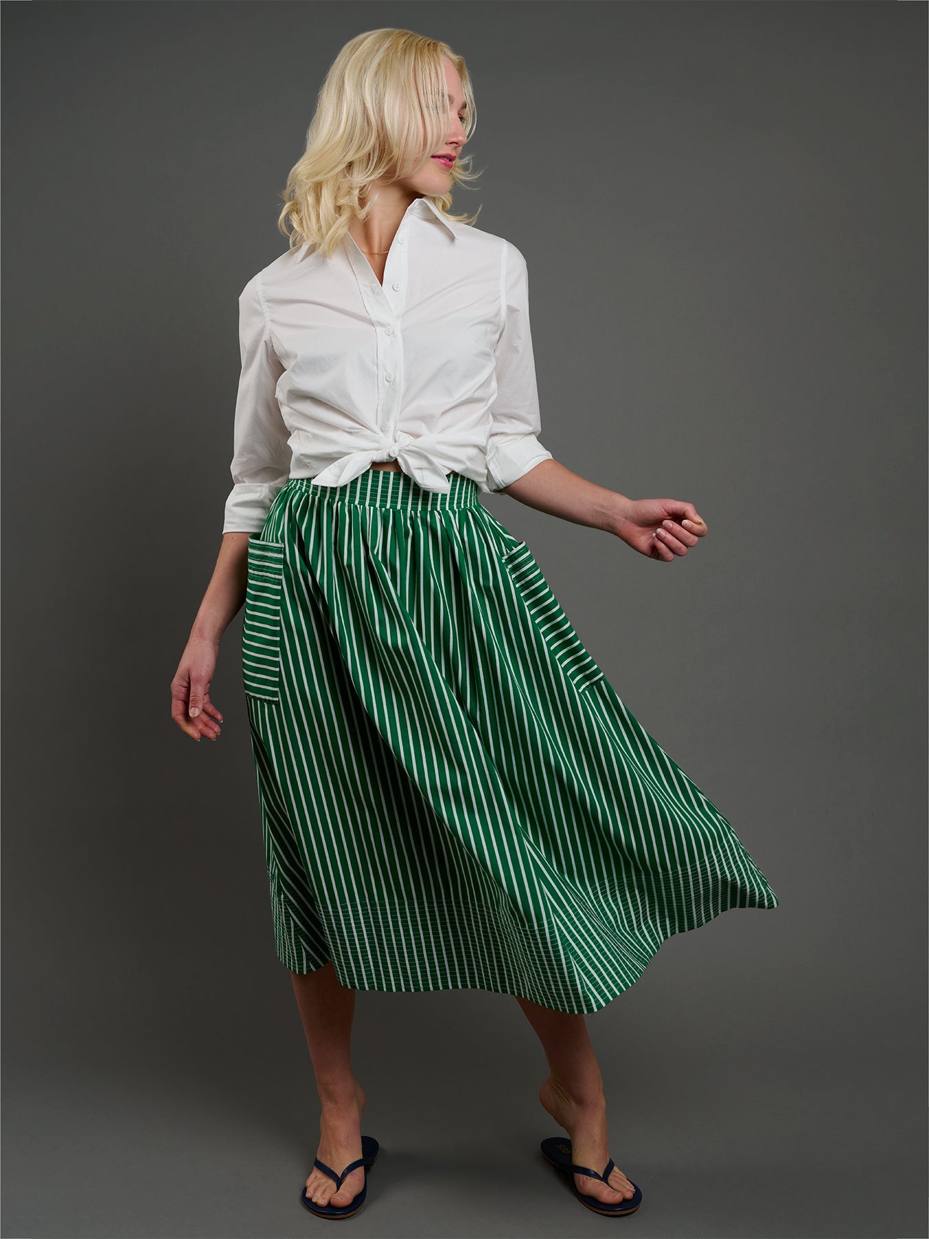 TRUDY skirt Green Stripe - Lesley Evers - Best Seller - Bottoms - Shop