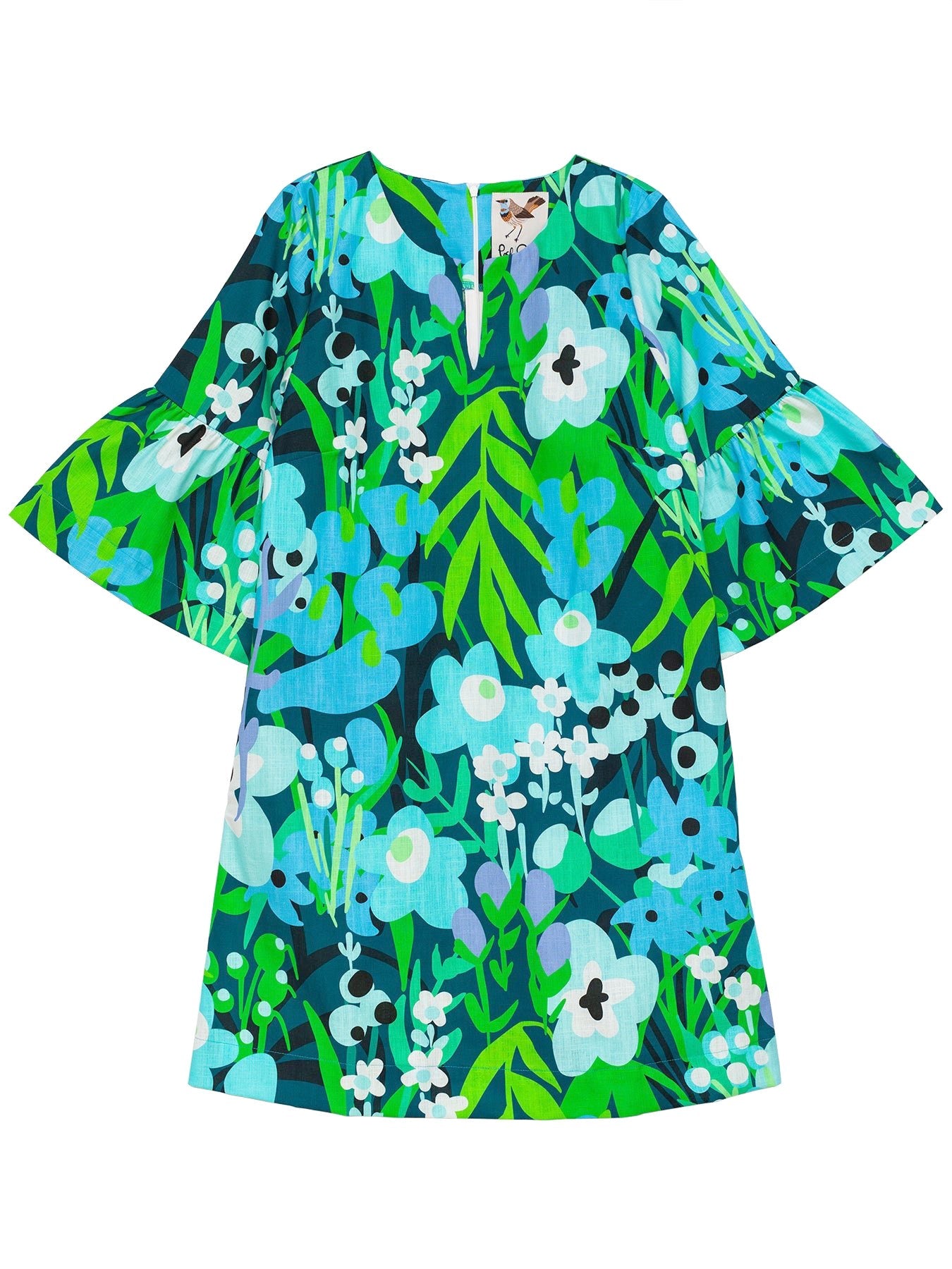 VERA dress Garden Oasis Blue - Lesley Evers - Black - black dress - Dress