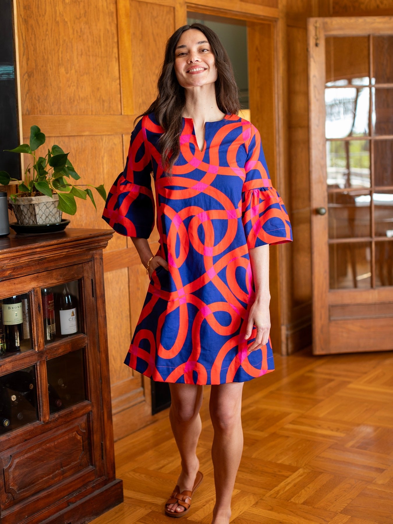 VERA dress Ribbon Navy and Pink – Lesley Evers