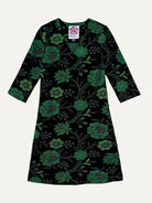 VERONICA dress Embroidered Velvet Green - Lesley Evers-Black-Dress-Shop