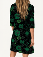 VERONICA dress Embroidered Velvet Green - Lesley Evers-Black-Dress-Shop