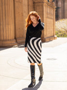 VERTA knit skirt Black and Ivory Lines - Lesley Evers - Bottoms - Shop - Shop/All Products