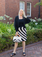 VERTA knit skirt Black and Ivory Lines - Lesley Evers - Bottoms - Shop - Shop/All Products